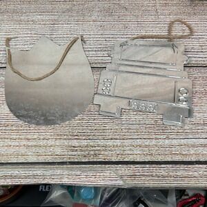 Crafters Square Embossed Galvanized‎ Metal Truck and Tulip Wall Decor Set Silver